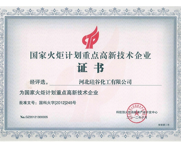 國(guó)家火炬計(jì)(jì)劃重點(diǎn)(diǎn)高新技術(shù)(shù)企業(yè)(yè)